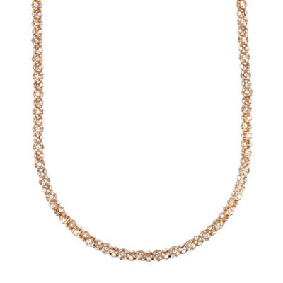 Gold tone pave crystal necklace